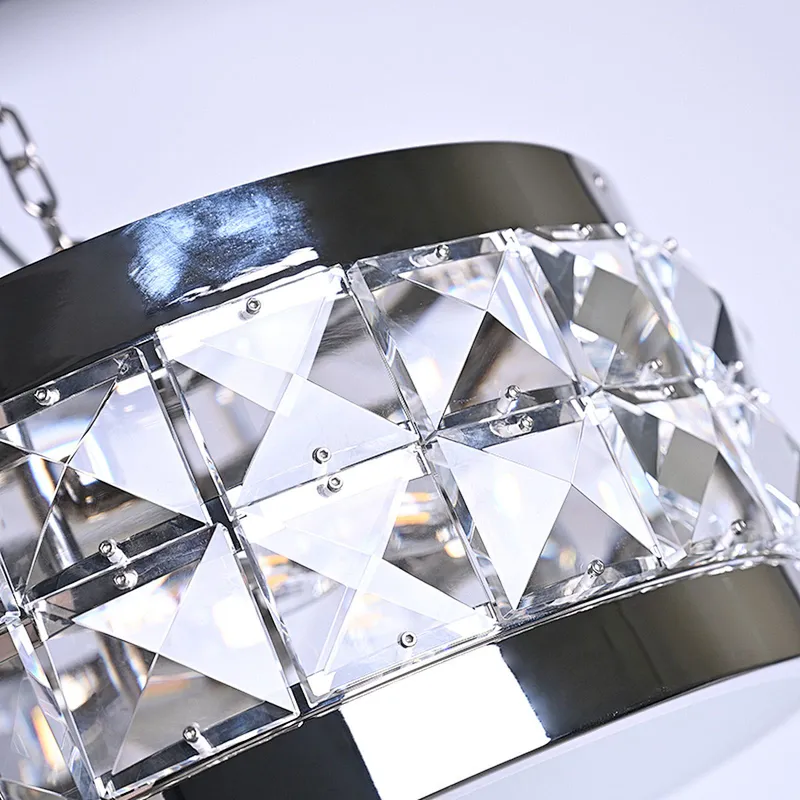 Luxury bright pyramid crystal glass ceiling light